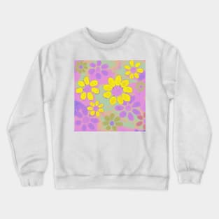 Neon Colorful Daisy Sunflower Floral Pattern Crewneck Sweatshirt